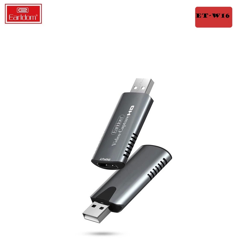 Cáp HDMI to USB 3.0 video capture Earldom ET-W17 - hỗ trợ Live Stream, ghi hình từ điện thoại, Camera, PS4, XBOX