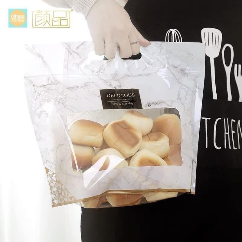 Tui Zip Ngang Vân Đá đựng bánh  mì,kẹo,cookie ..