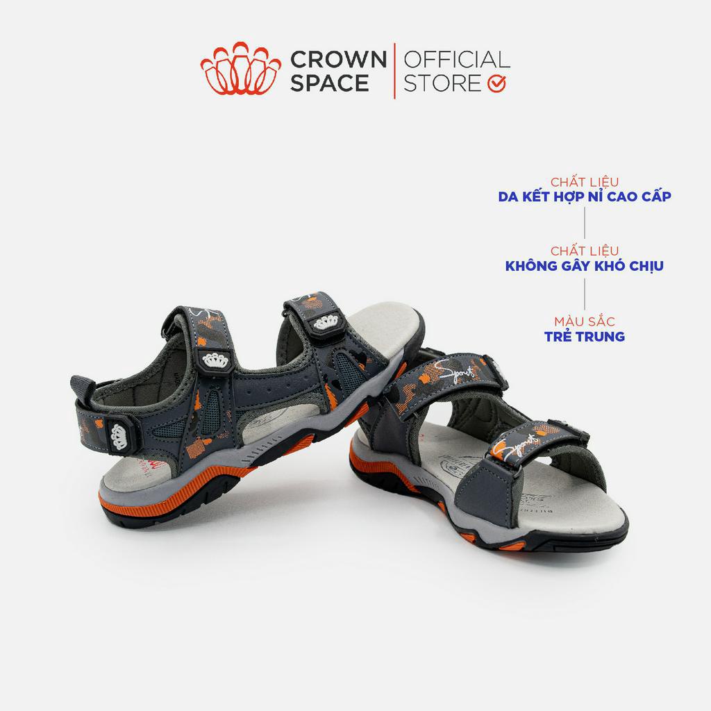 Dép Quai Hậu Bé Trai Chất Liệu Da CRUK568 Sandal Cho Bé Đi Học Chống Trơn Thiết Kế Công Thái Học Thấm Hút Mồ Hôi