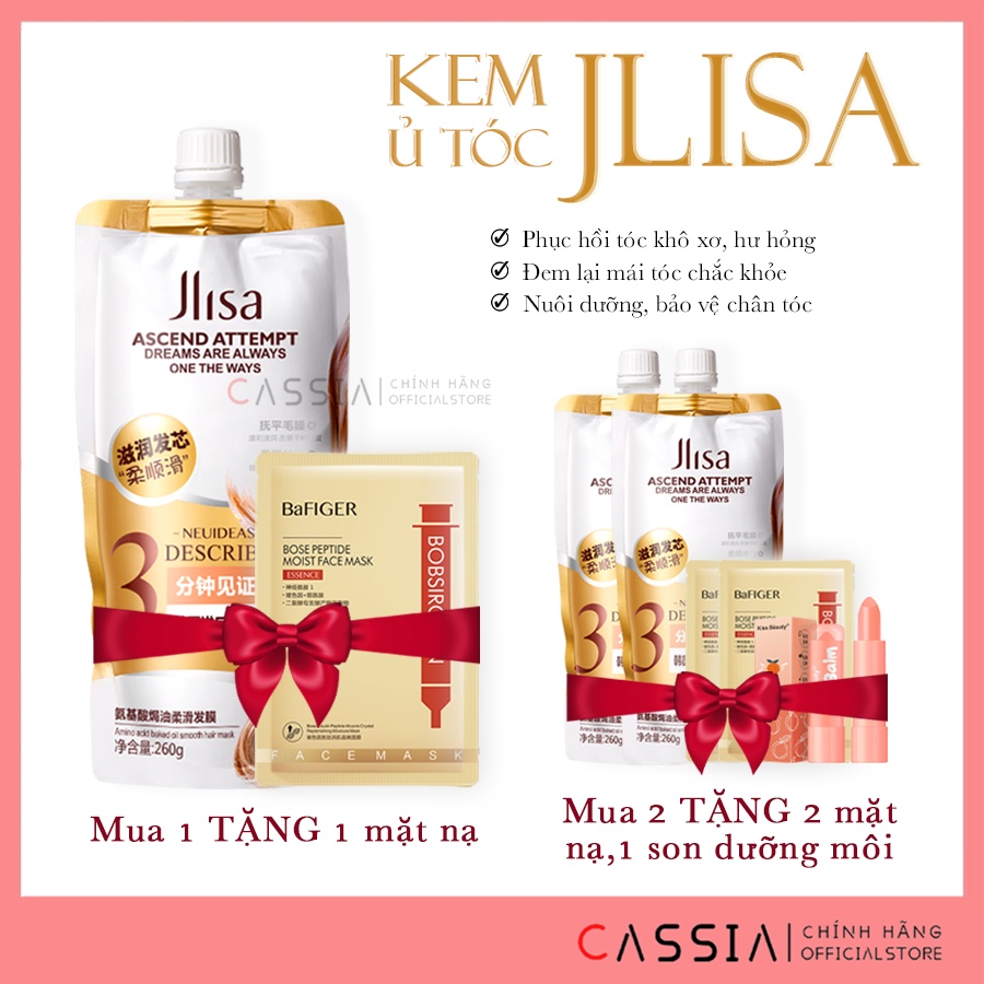 Kem Ủ Tóc Collagen JLISA Phục Hồi Khô Xơ Hư Tổn, Kem Hấp Tóc Nuôi Dưỡng Bảo Vệ Chân Tóc, Hấp Dầu Vào Nếp Suôn Mượt 260g