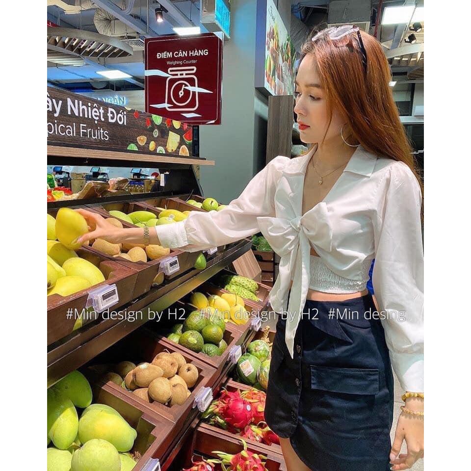 Áo kiểu nơ ngực xxinh tiểu thư