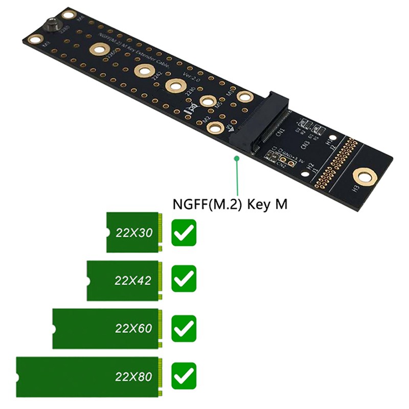 Dây Cáp Nối Dài M.2 Ngff Nvme M Key Ssd 2280 Riser Card K1Vn K1Vn