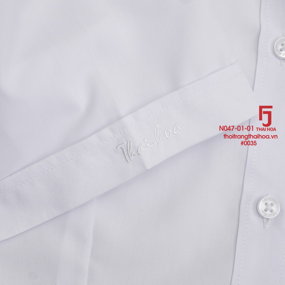 Áo sơ mi nữ tay ngắn bigsize trắng đẹp kiểu công sở cotton Thái Hoà N047-01-01 | BigBuy360 - bigbuy360.vn
