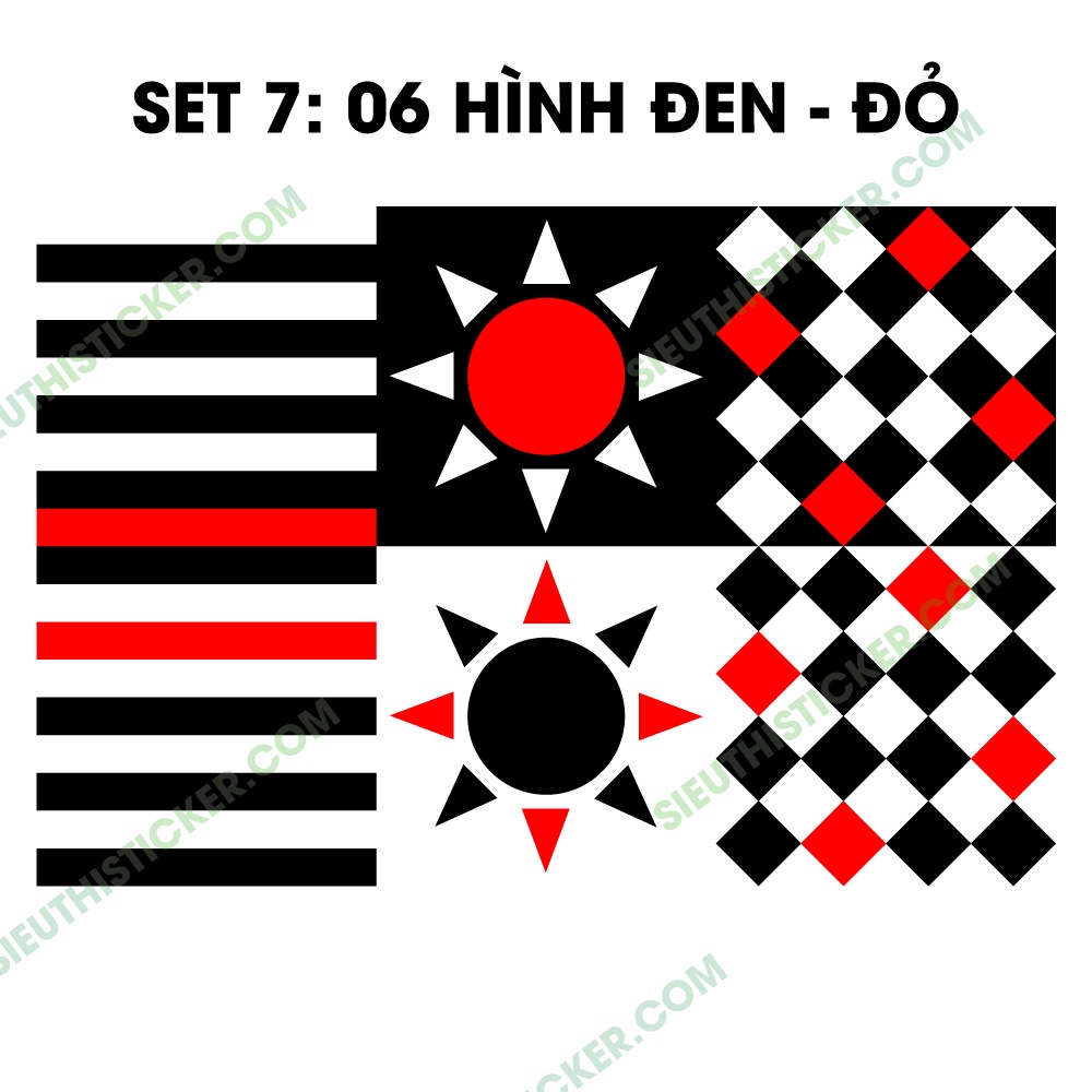 Hình dán decal  kích thích thị giác dành cho trẻ sơ sinh giúp trẻ phát triển từ nhỏ