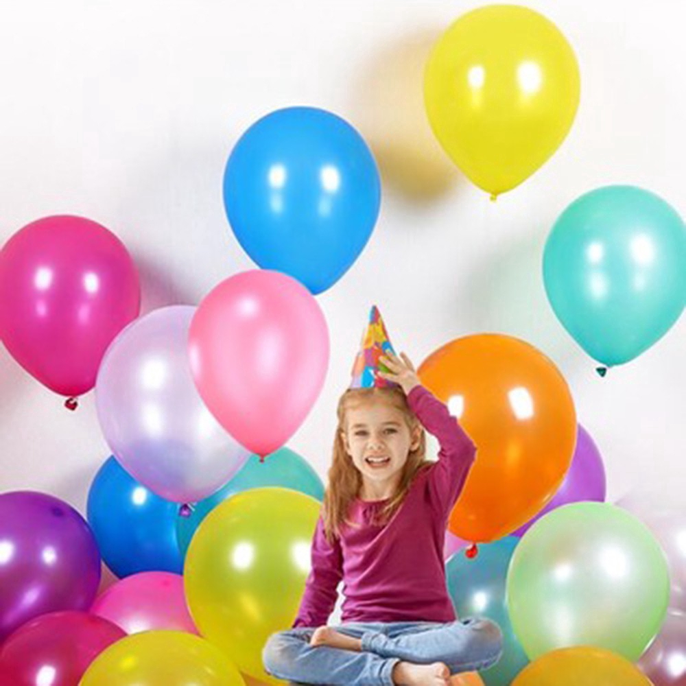 Bộ 10 bong bóng cao su nhiều màu trang trí tiệc