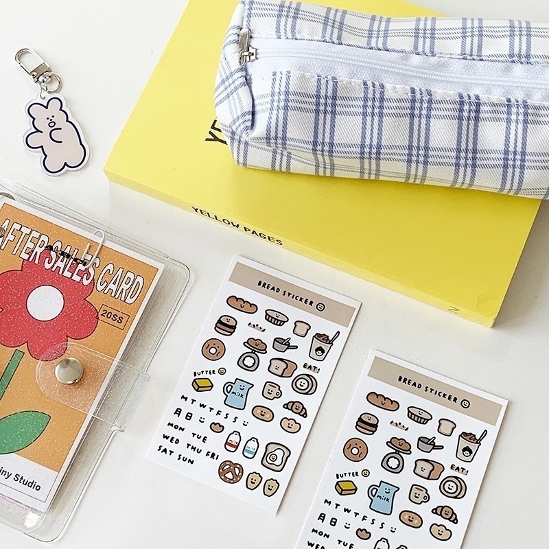 Sticker dán trang trí điện thoại hình bánh mì mini xinh xắn