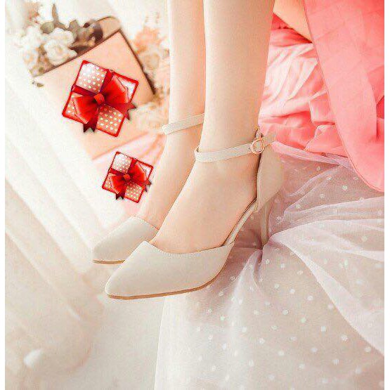 Giày cao gót 8cm bít mũi xéo (có ảnh thật)