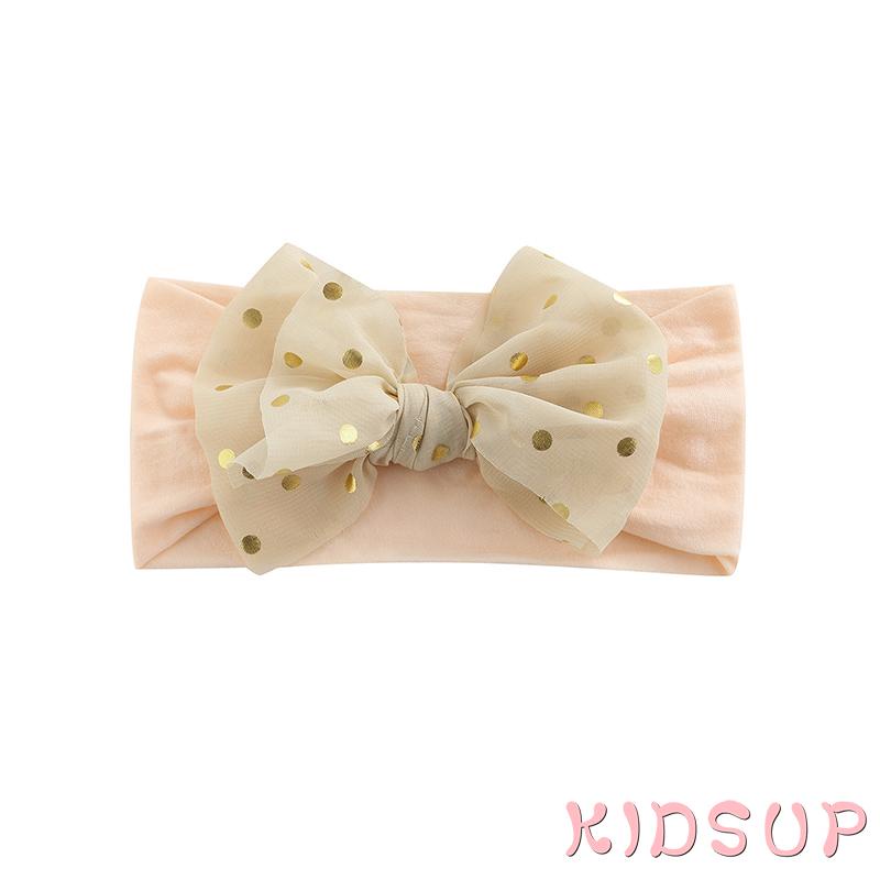 Băng Đô Cài Tóc Thắt Nút Họa Tiết Chấm Bi Thời Trang Cho Bé Gái