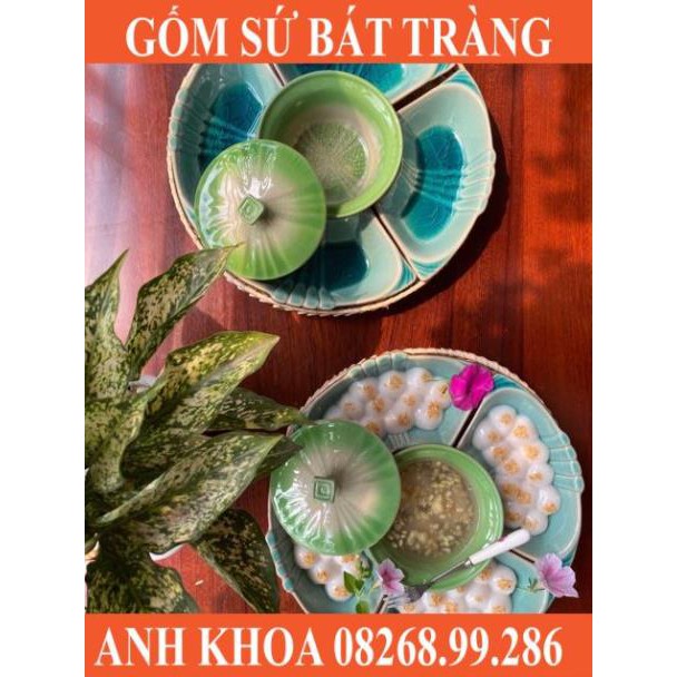 Khay đựng bánh trôi bánh chay Bát Tràng - Gốm sứ Bát Tràng Anh Khoa