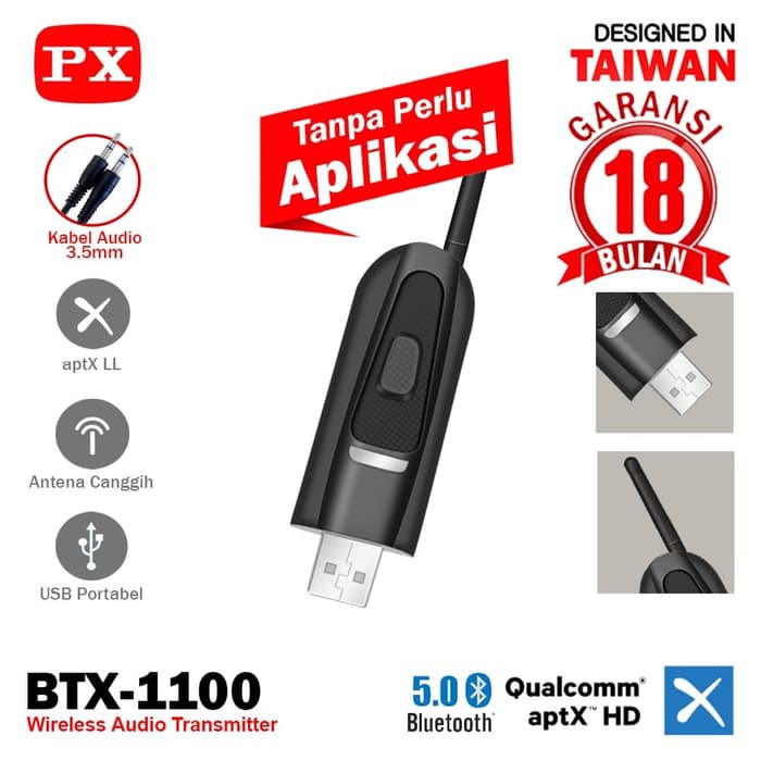 Usb Truyền Tín Hiệu Bluetooth Px-1100 No Driver 5.0 Hd