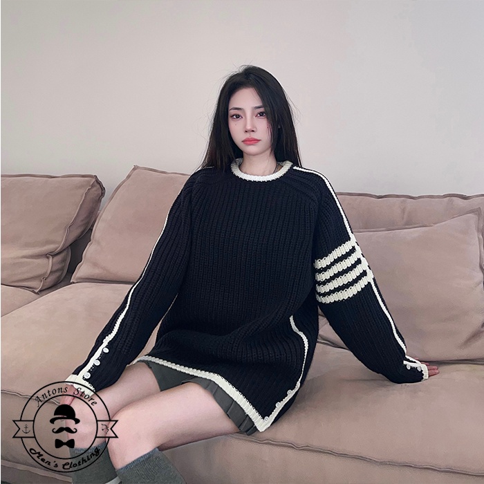 Len Cổ Tròn Vằn Thom Browne