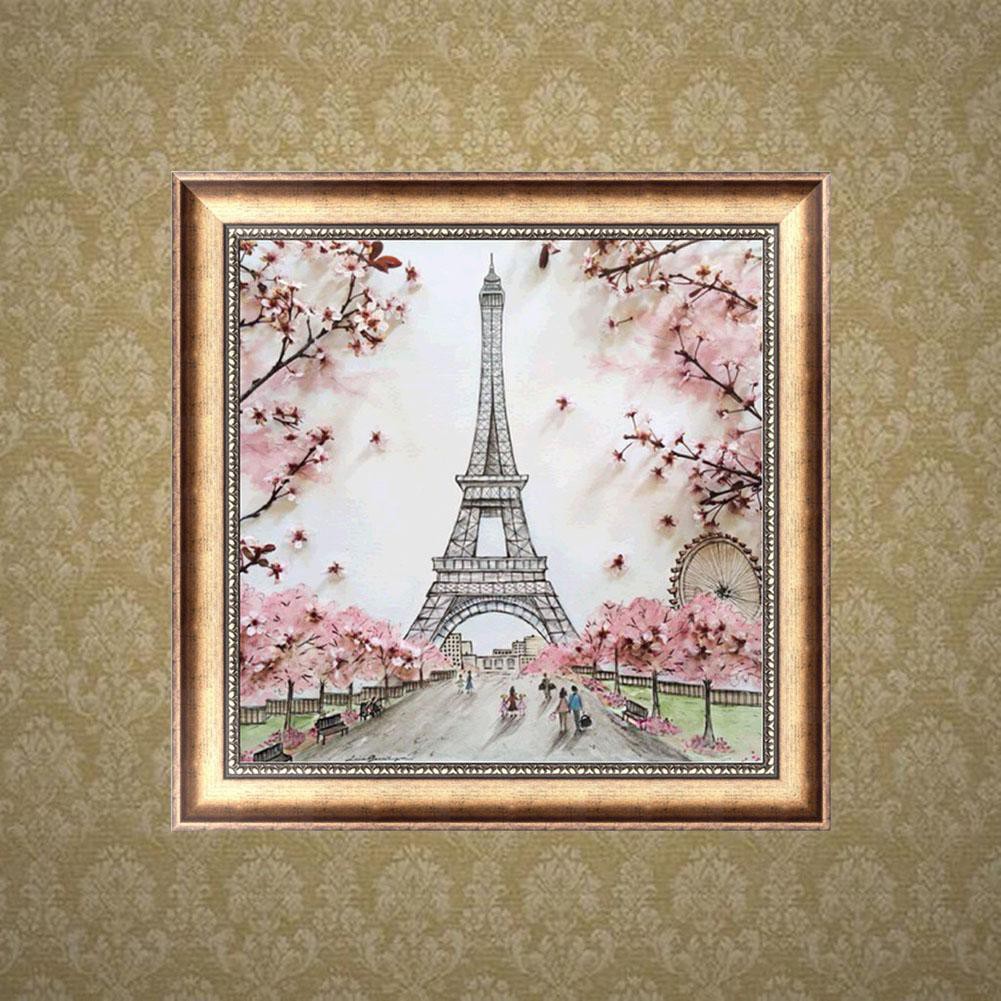 Tranh Thêu Trang Trí Thủ Công 5d Hình Phong Cảnh (Mũi Thêu Hình X)