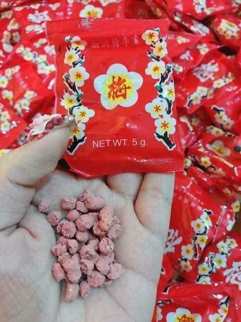 🌺🌺Hộp 100 gói kẹo xí muội hoa mai 🌺🌺