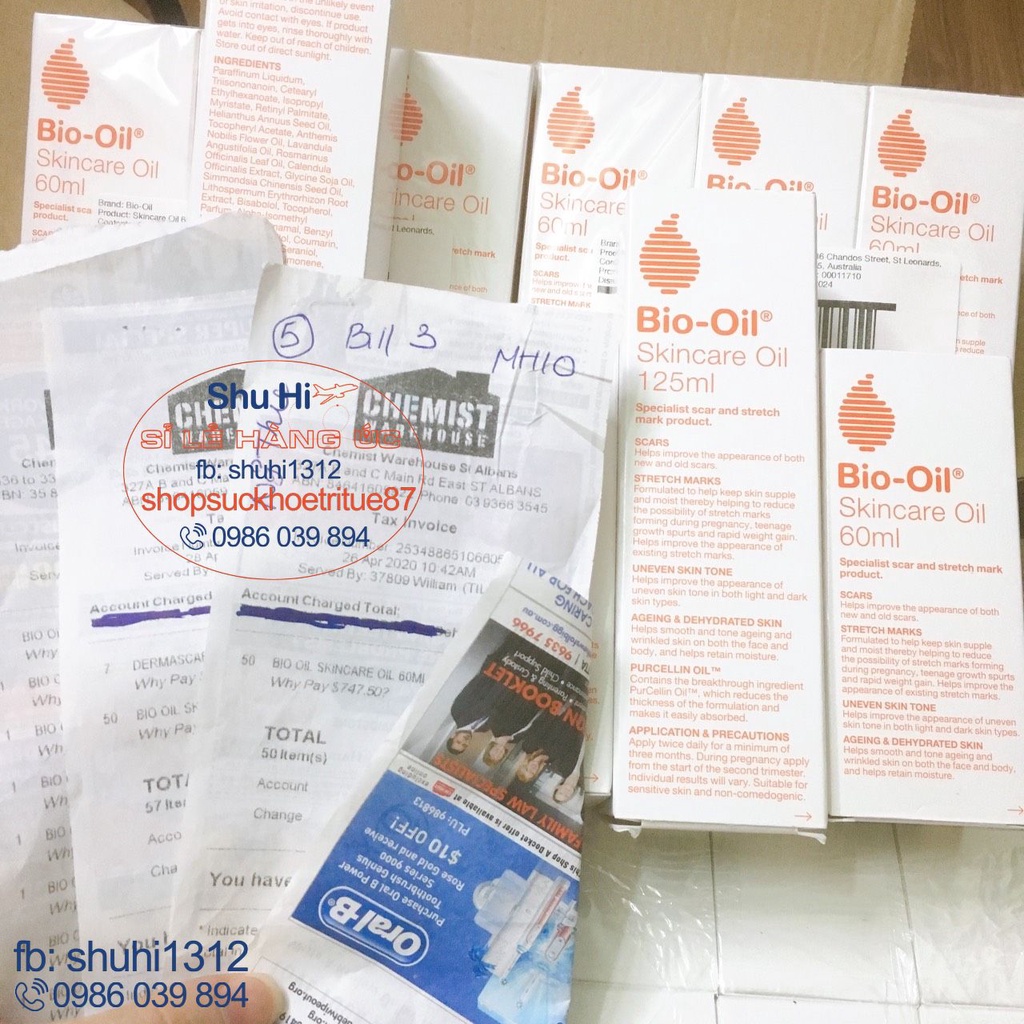 Hỗ trợ giảm rạn da bio oil 60ml,125ml, 200ml úc cho bà bầu, người bị rạn do tăng cân nhanh, rạn da bio oil úc