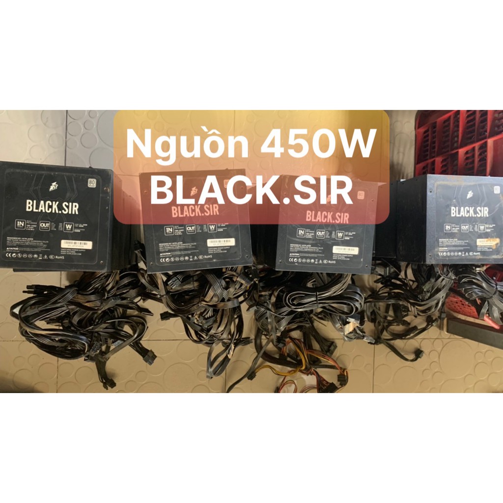 PSU BLACK.SIR 450W Công Xuất Thật Màu Đen - Fan 12 Và 2 Đầu Phụ Vga 8P Dành Cho Vga Cao - Vi Tính Bắc Hải