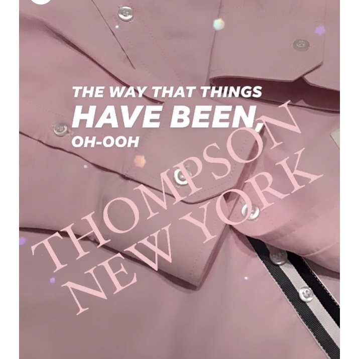 Áo sơ mi Thompson  hồng phấn cao cấp viền khuy