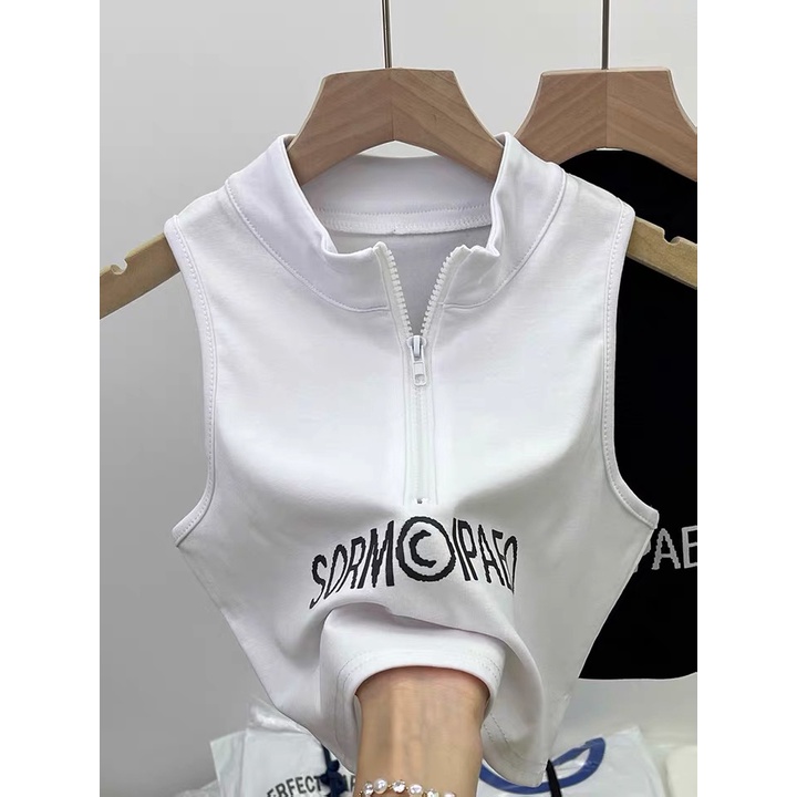 Áo Croptop Ba Lỗ Chữ SORM IPAEO LSEOUL A2578 Hiphop Cá Tính Năng Động