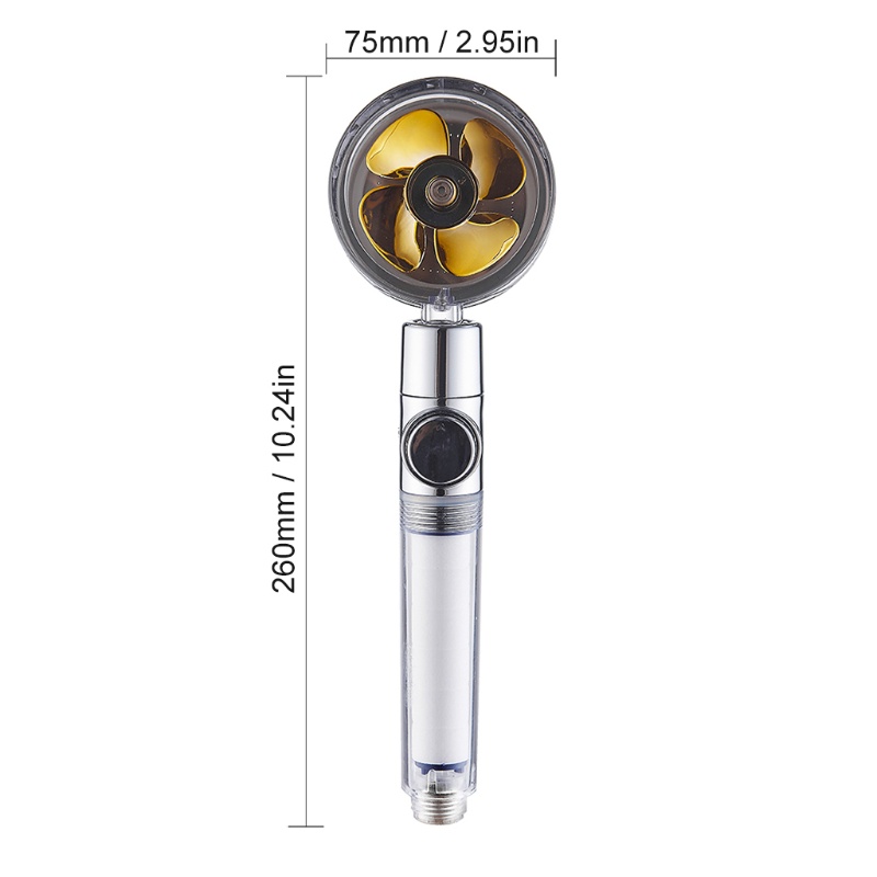 Vòi Hoa Sen Lọc Nước Áp Suất Cao Cho Đầu Vòi Hoa Sen Tích Hợp Quạt Turbo