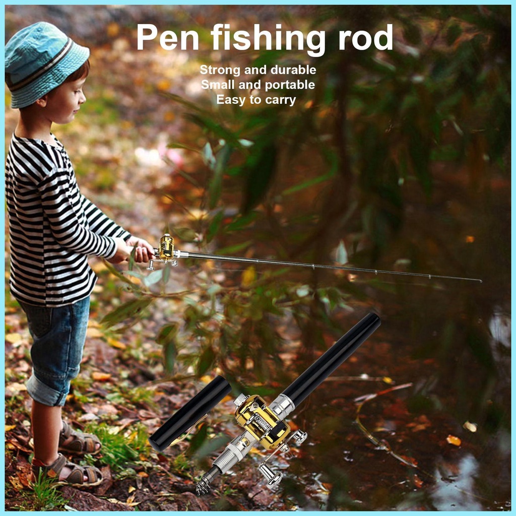 Bộ Cần Câu Cá Mini Hình Cây Bút Bỏ Túi Siêu Bền Tiện Dụng