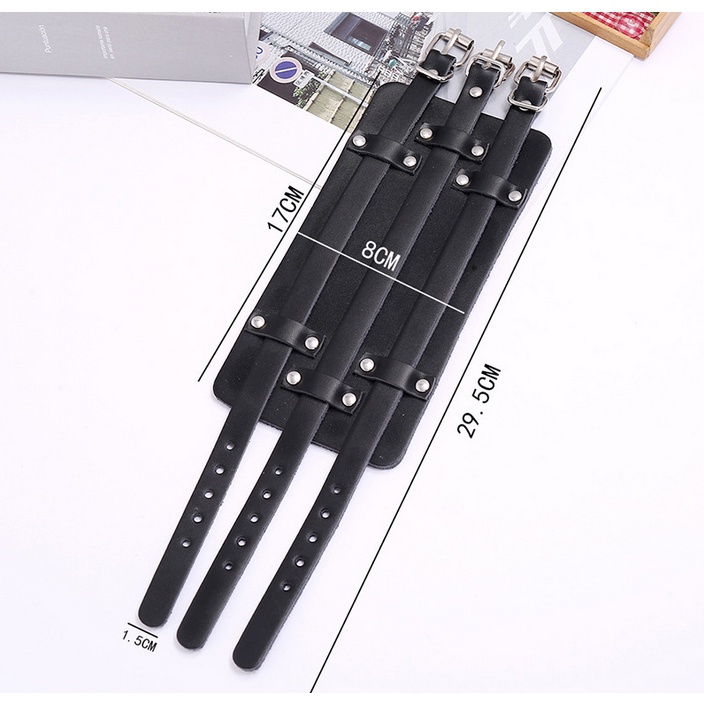 Vòng Tay Da Pu Bản To Unisex