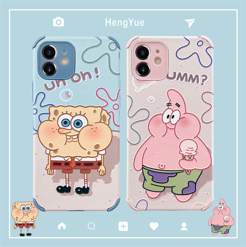 Ốp Lưng Tpu Mềm In Hình Spongebob Màu Nước Cho Iphone 12 11 Pro Max 7 8 Plus Iphone X Xs Max Xr Se 2020