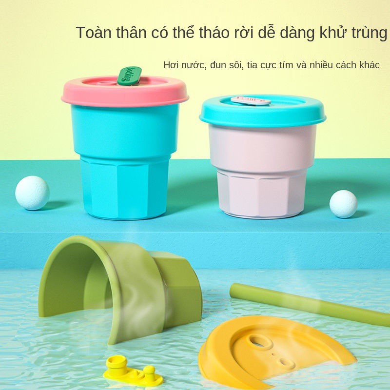 nhỏ nhất là cốc nước silicone giống nhau, ống hút, chống rơi và chịu nhiệt độ cao Tách cà phê sữa, rò rỉ, giá t