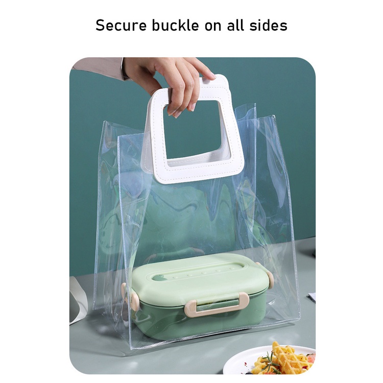 Only HOUSE Hộp Đựng Thức Ăn Trưa Đậu Nành Tươi Mát Nhỏ Bốn Mặt Bằng Nhựa PP Chống Rò Rỉ Dùng Được Trong Lò Vi Sóng