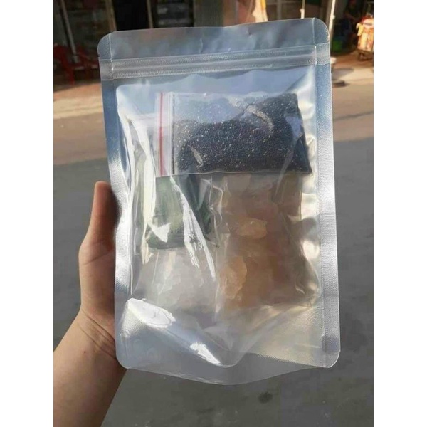 ( video+ ảnh thật) Set Nguyên Liệu Nấu Mủ Trôm  Hạt Chia đủ nguyên liệu Thanh mát ngày tết