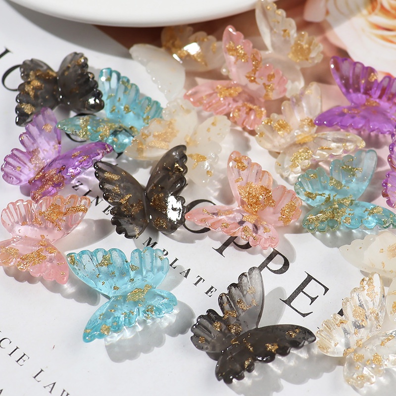 bướm pha lê Resin phụ kiện dép Crocs charm DIY khóa giày crocs jibbitz Nhựa trang sức Phụ kiện trang trí giày crocs nút trang trí điện thoại di động Nắp đậy / Khung ảnh / Cốc nước / Túi Nguyên liệu làm phụ kiện handmade sáng tạo