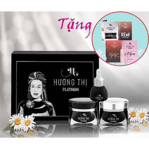 Bộ mỹ phẩm Hương Thị Platinum đa chức năng sáng tối bộ 3 thần thánh  + Tặng ngẫu nhiên mẫu thử nước hoa Hương Thị