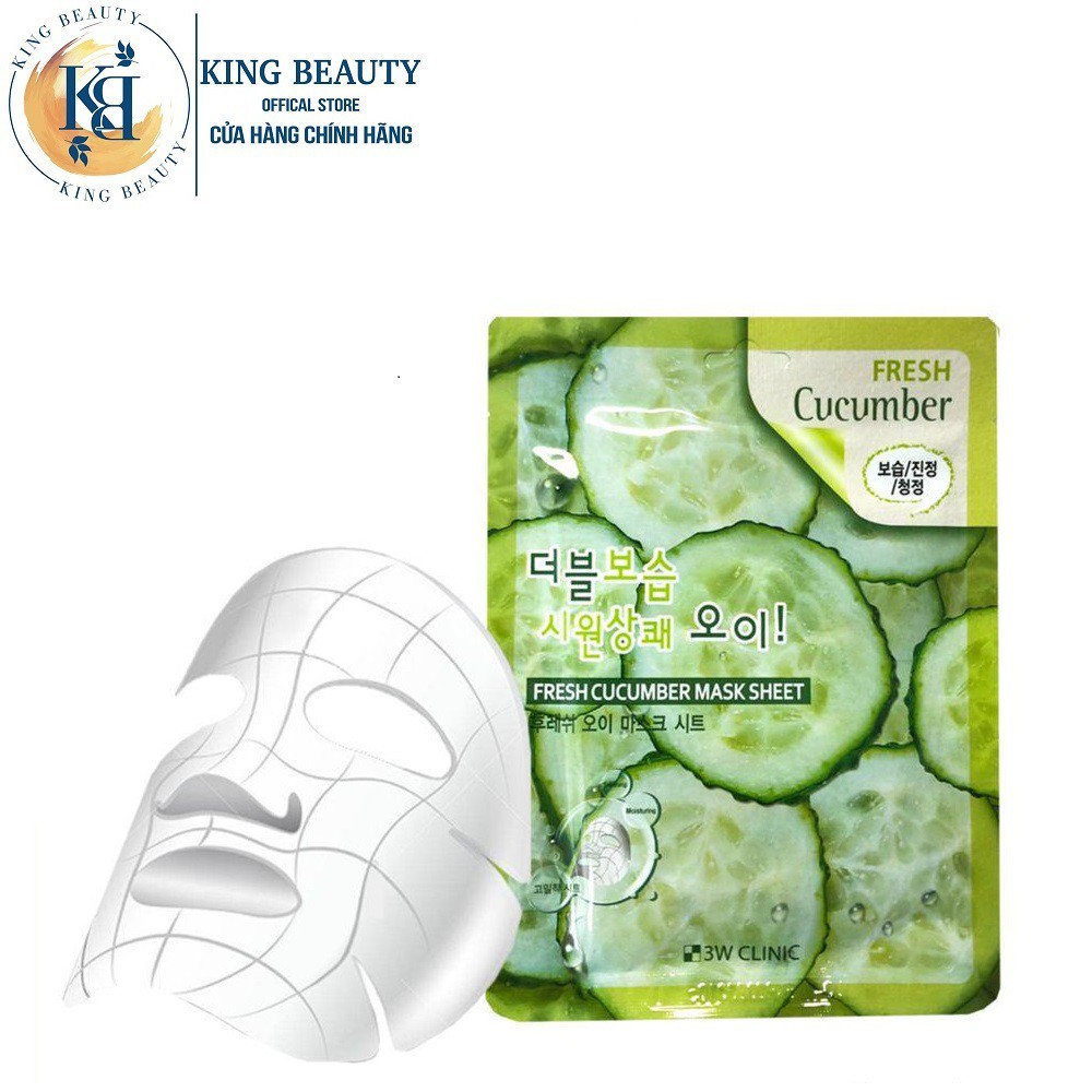 Mặt nạ dưỡng da cấp ẩm tinh chất dưa leo 3W Clinic Cucumber Mask Sheet 23ml