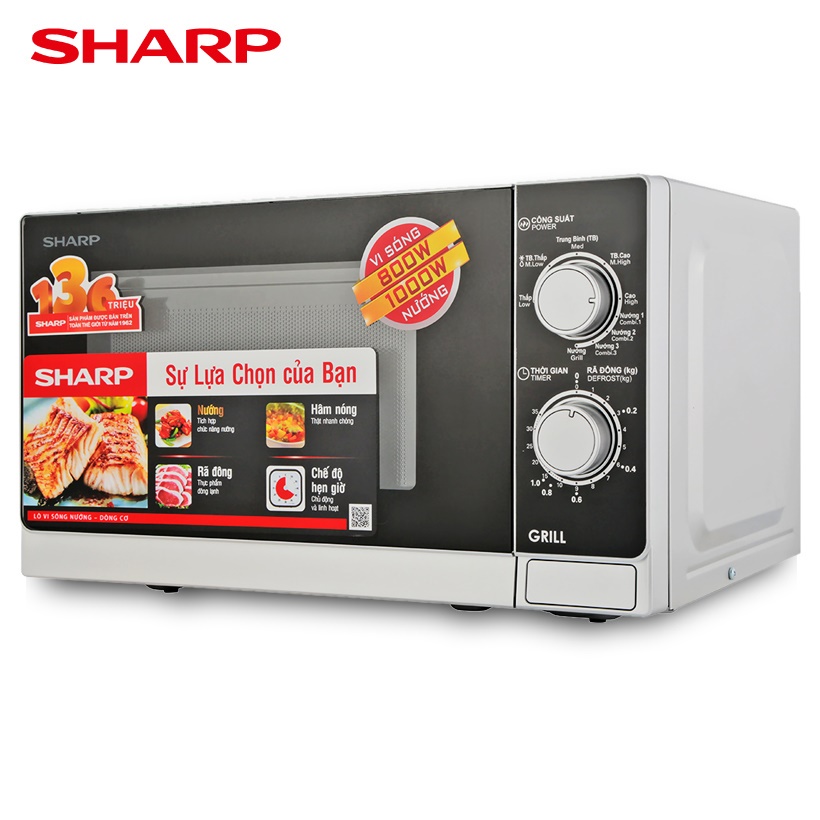 Lò vi sóng cơ Sharp 20 Lít Vi sóng 700W - Nướng 1000W - Bảo Hành 12 Tháng Chính hãng