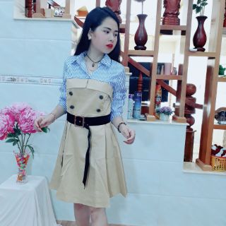 Đầm phối sơ mi (kèm ảnh+video thật)