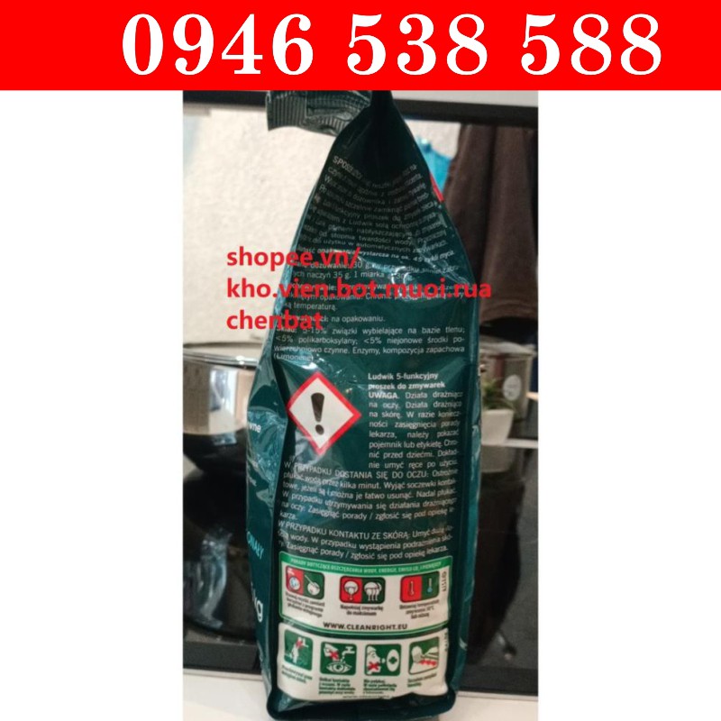 Bột rửa bát Finish 2.2kg chính hãng dùng cho máy rửa chén ly
