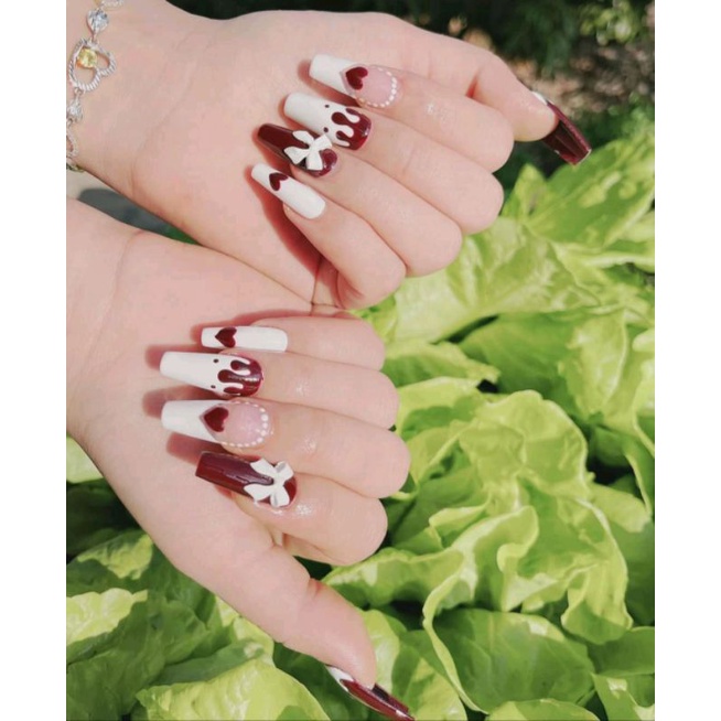Móng giả thiết kế Huyền Trang Nail hộp 10 móng kèm keo dũa