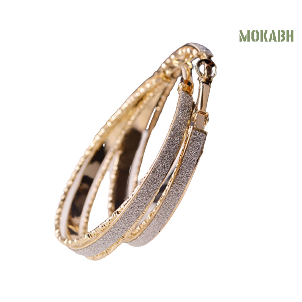 1 Đôi Bông Tai Hình Tròn Bằng Hợp Kim Lấp Lánh Thời Trang Cho Nữ