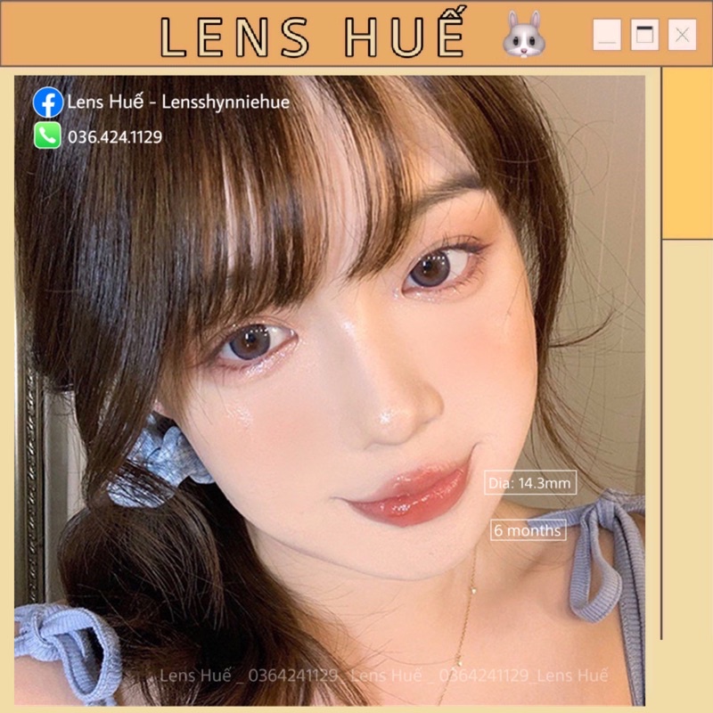 ✨ Lens Gray - Kính áp tròng size S - tây nhẹ pha xanh - Lens Huế