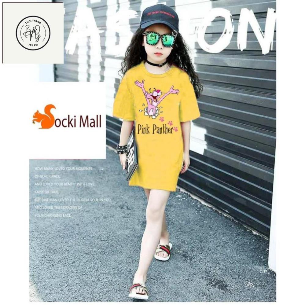 Đầm thun bé gái duyên dáng, sành điệu in báo hồng (Pink Panther) sắc nét - Thời trang trẻ em - Bảo Vy