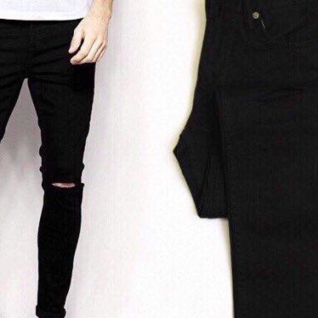 Quần jeans dài thời trang nam rách gối