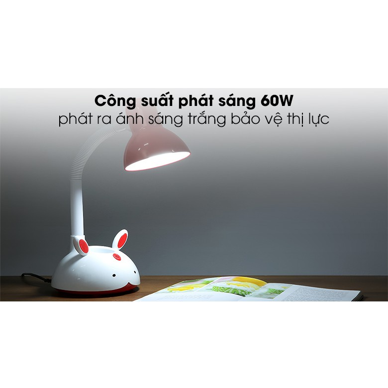 Đèn bàn học sinh bảo vệ mắt, đèn led ánh sáng vàng tiết kiệm điện COMET CT411 5W màu xanh/ đỏ