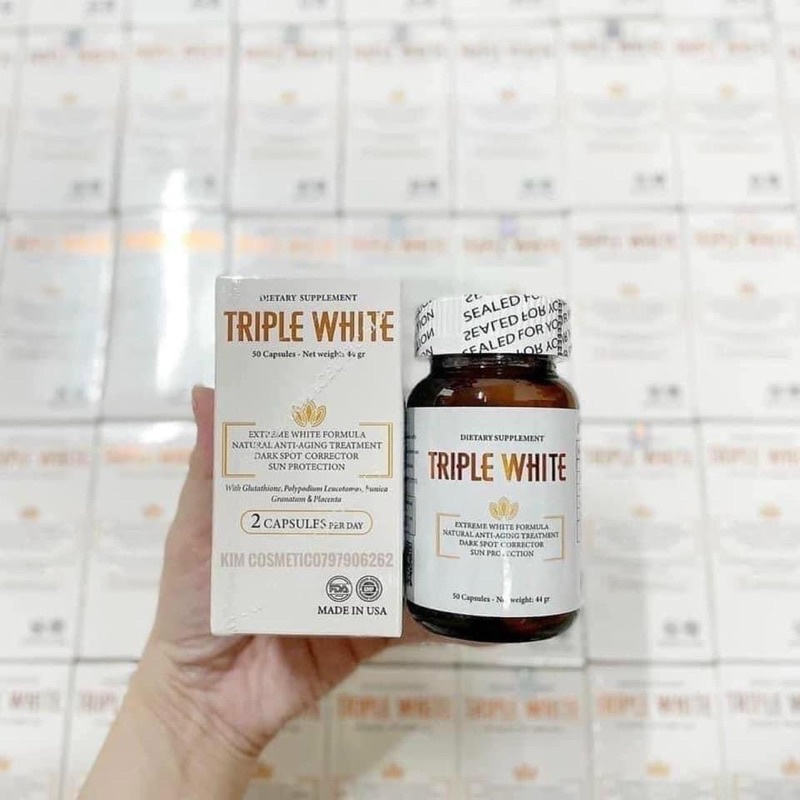Viên uống chống nắng trắng da Triple White Mỹ