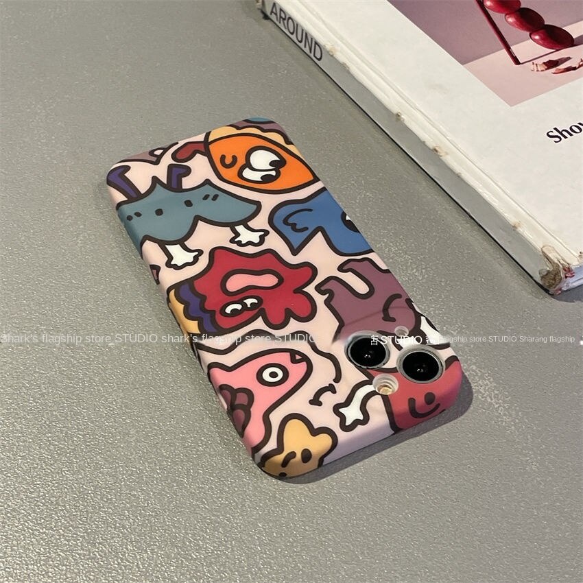 Ốp Điện Thoại Chống Rơi Họa Tiết Quái Vật Hoạt Hình Cho iPhone 14 12 Xr 8P 11 13