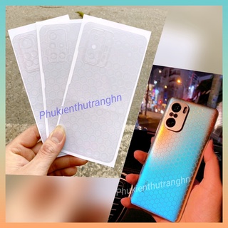 Miếng dán ppf mặt sau vân lục lăng xiaomi redmi note 11/ note 11s/ note 11 pro/ redmi 10 không full viền