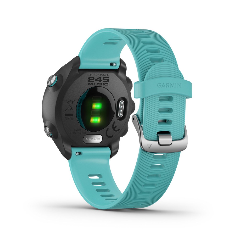 Vòng đeo tay theo dõi sức khỏe Garmin Forerunner 245 Music, Black/Aqua, SEA_010-02120-A2 - Hàng Chính Hãng