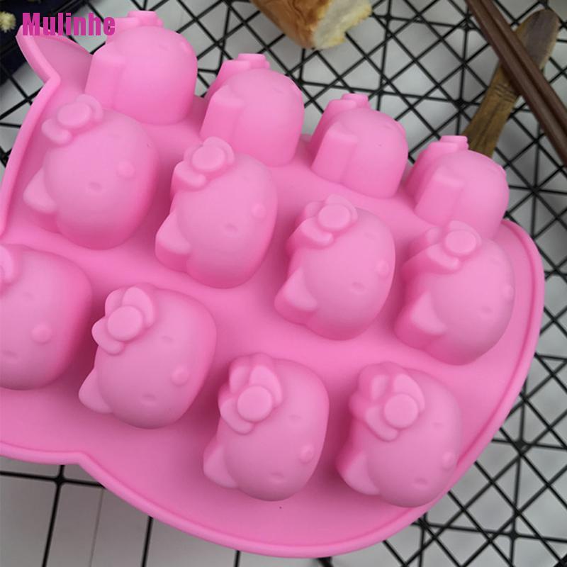 Khuôn silicon tạo hình mèo Kitty làm bánh kẹo thủ công