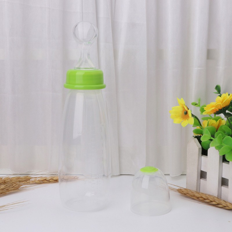 FL 240ML Baby Squeeze Spoon Milk Food Support Bottle Newborn Rice Bottle Infant Drinking Training Cups