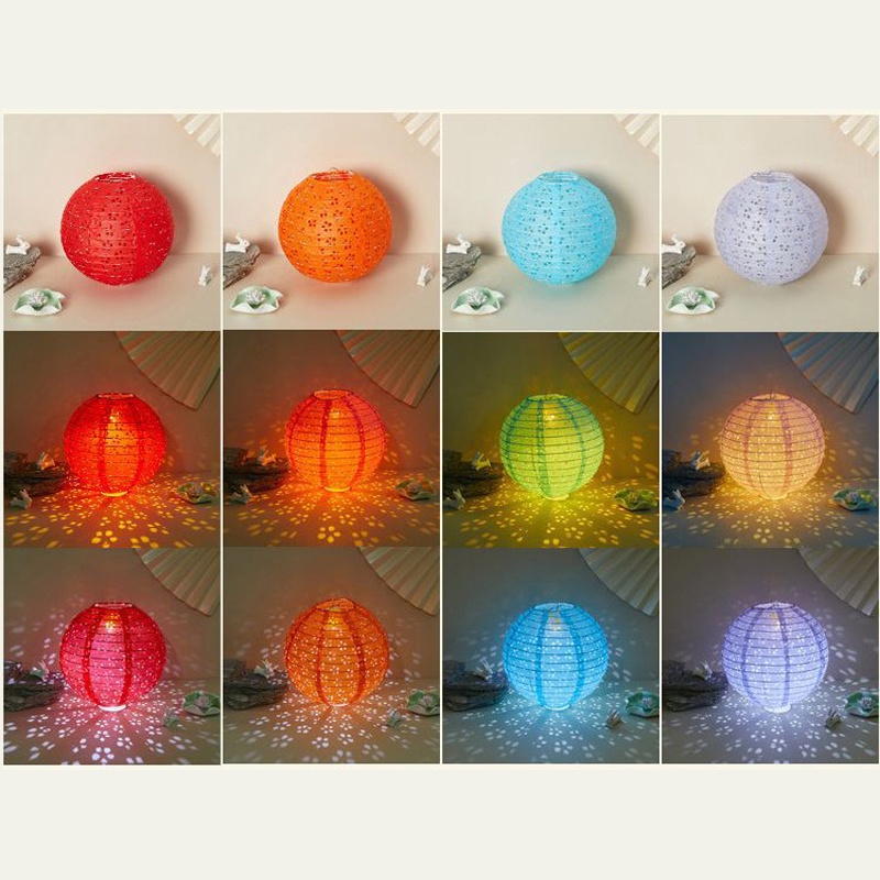 Lồng Đèn Giấy Lụa Size 26cm Trang Trí Lễ Hội, Quán Cafe, Trung Thu,Tết