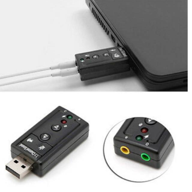 Usb 2.0 Virtual 7.1 Channel Audio Card Soundcard Adapter Cho Pc Laptop Notebook