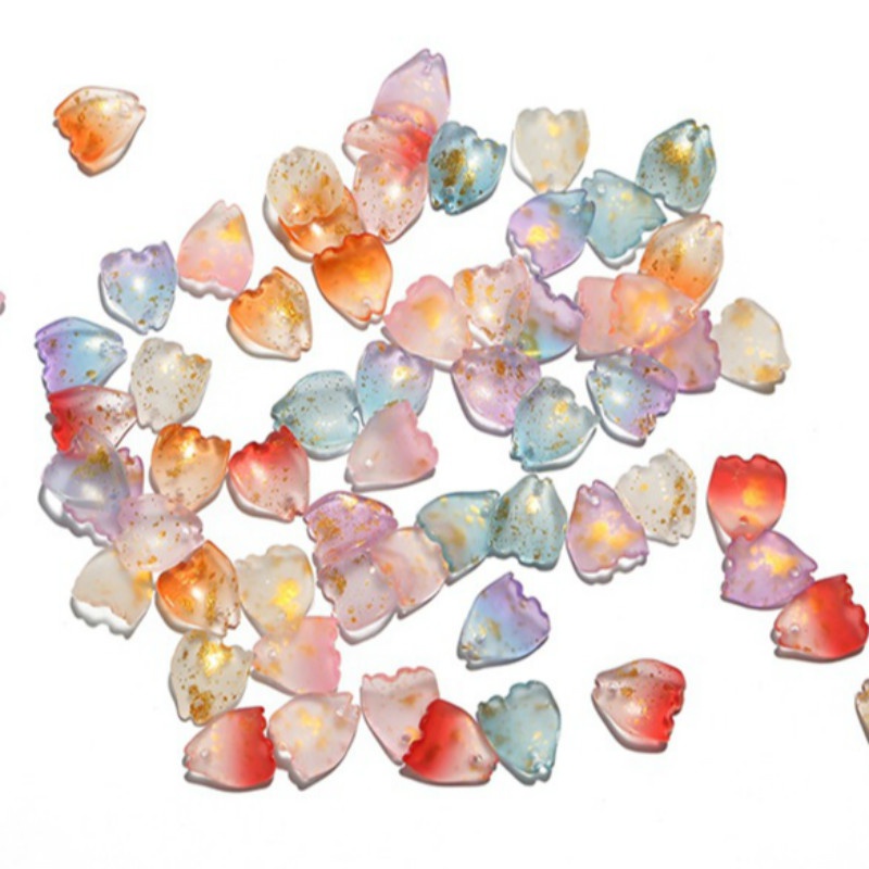 Bộ 10 Mặt Dây Chuyền Hình Hoa Hồng Bằng Thủy Tinh