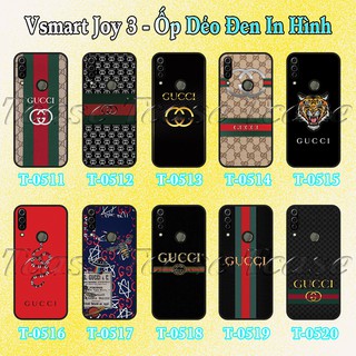 Ốp lưng Vsmart Joy 3 dẻo đen in hình Họa tiết Gucci siêu sang